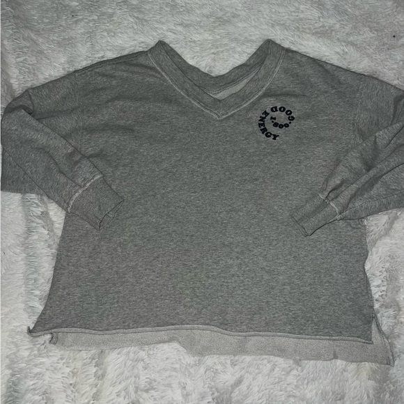 Aerie 1-800- Hood Energy Crewneck V Neck Sweatshirt size Large Graphic - Picture 2 of 4